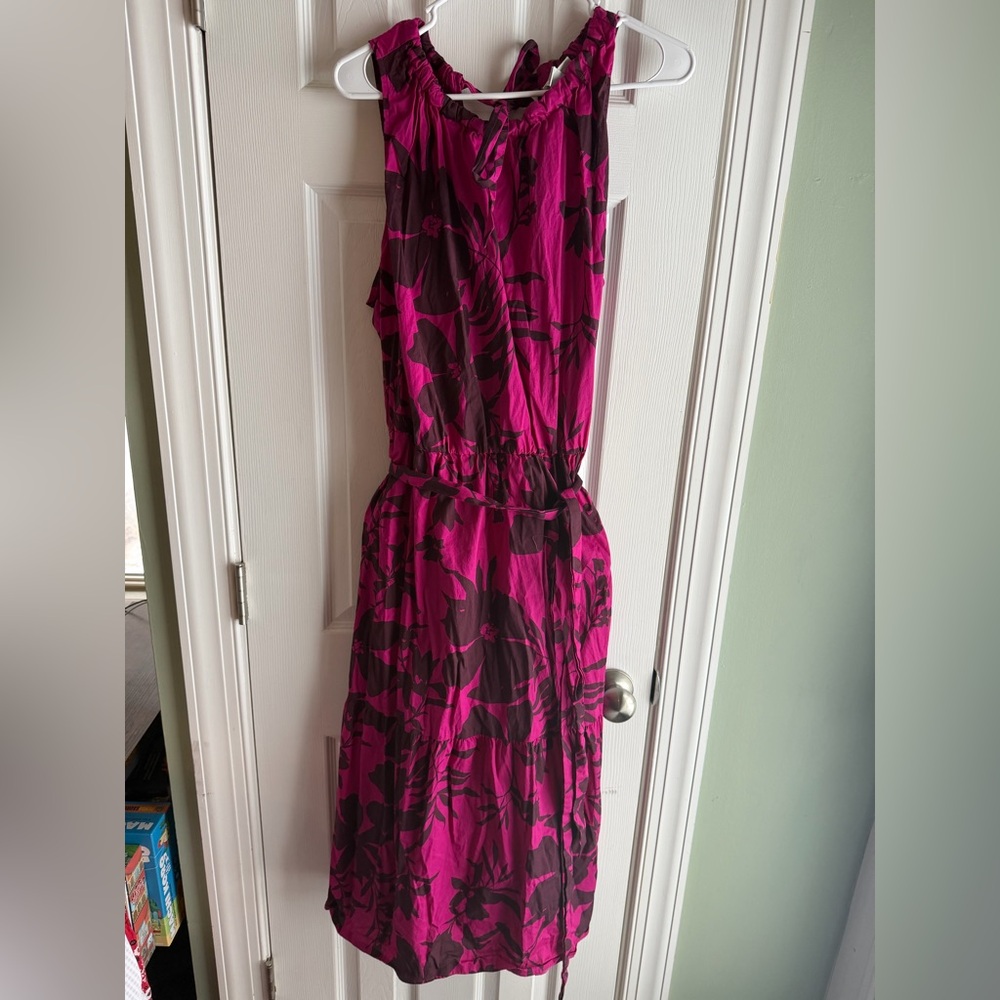 Ava & Viv Vibrant Pink and Black Maxi Dress